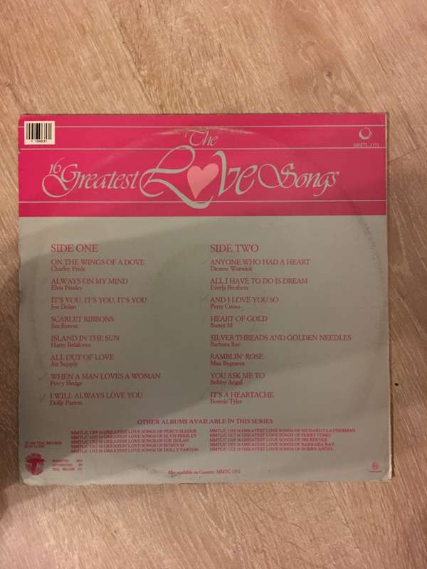 Various - The 16 Greatest Love Songs - Original Artists -  Vinyl LP Record - Opened  - Very-Good+...