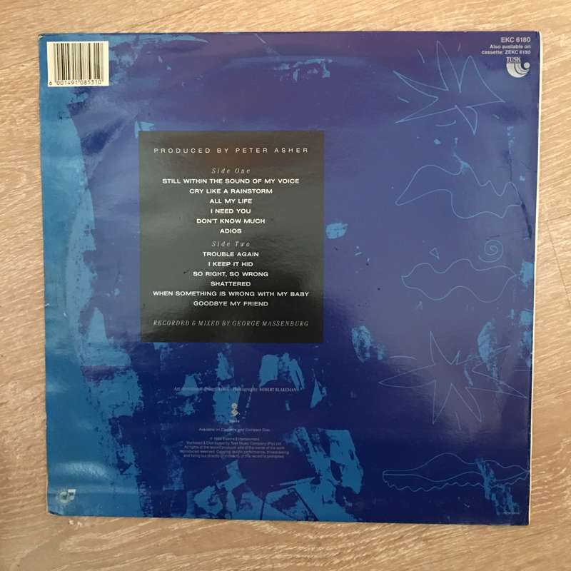 Linda Ronstadt featuring Aaron Neville Cry Like a Rainstorm, Howl Like the Wind - Vinyl LP Record...