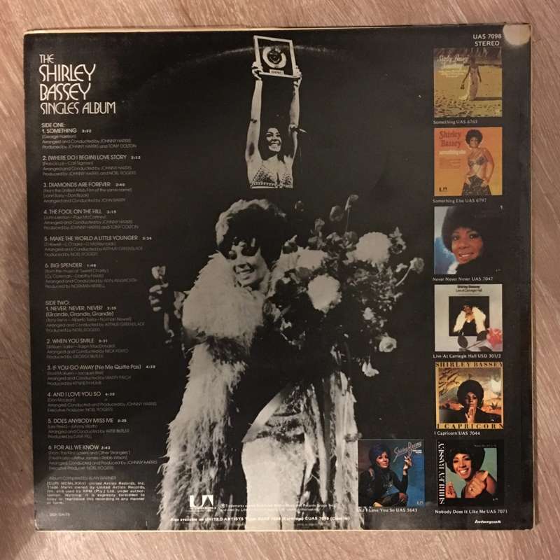 Shirley Bassey - Singles Album -  Vinyl LP Record - Opened  - Very-Good Quality (VG)