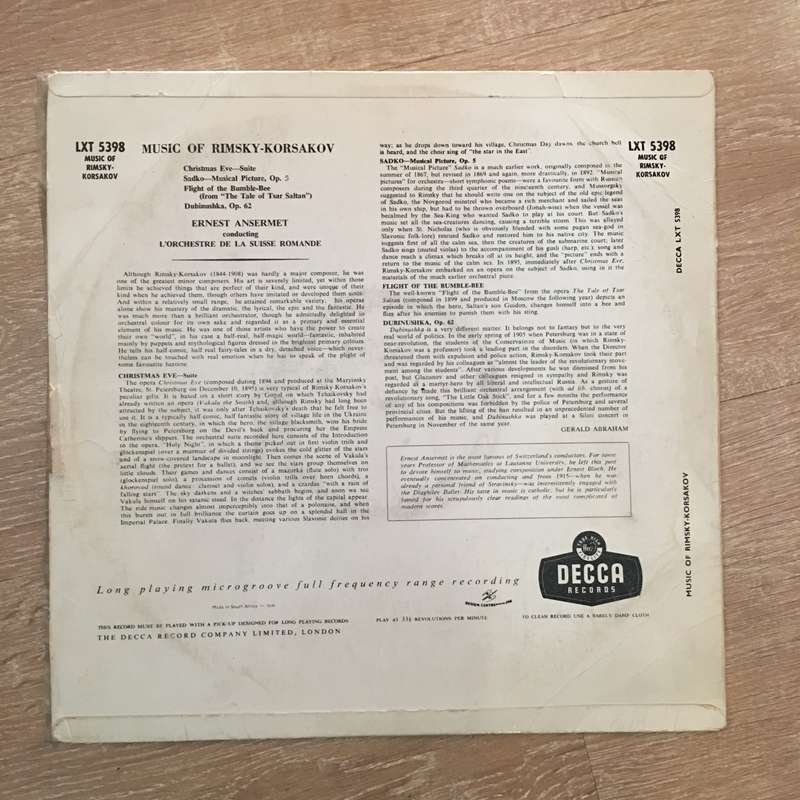 Rimsky-Korsakov, Ansermet, L'Orchestre De La Suisse Romande - Vinyl LP Record - Opened  - Very-Go...