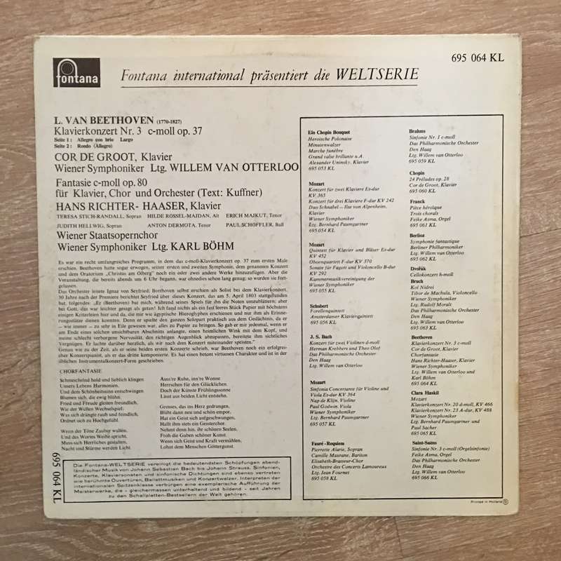 Beethoven - Klavierkonzert Nr 3 - Karl Bohm - Wiener Symphoniker - Vinyl LP Record - Opened  - Ve...