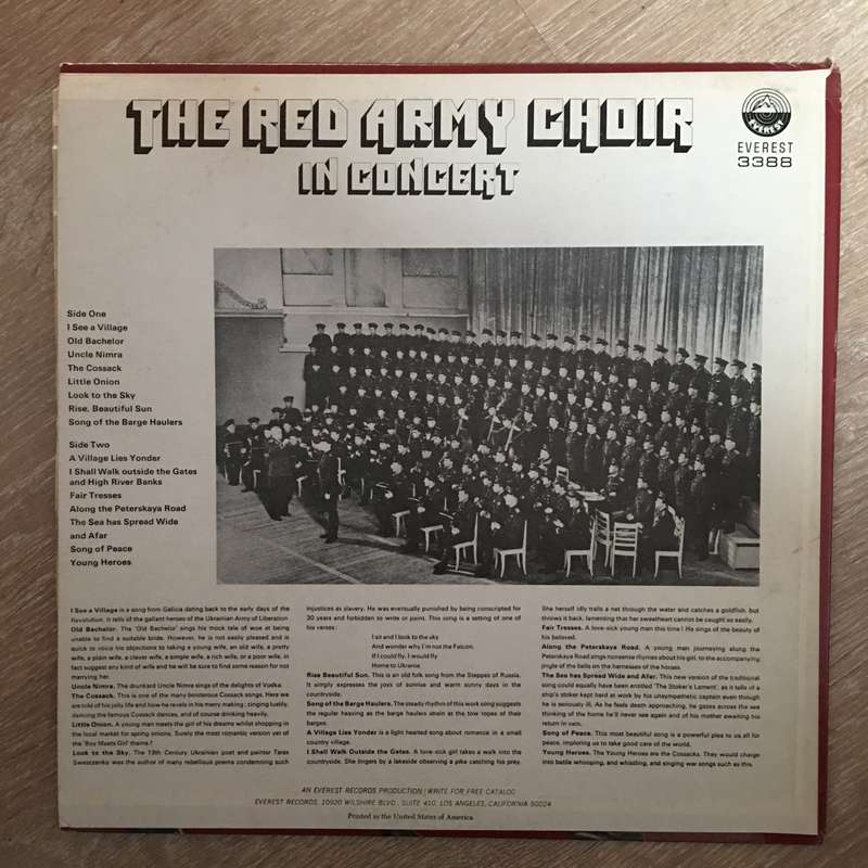 The Red Army Choir - In Concert - Vinyl LP Record - Opened  - Very-Good Quality (VG)