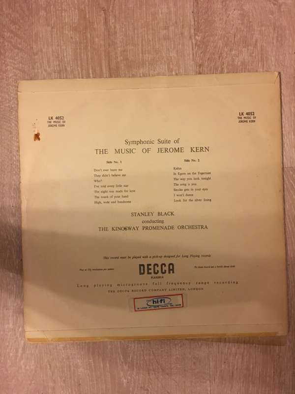 Stanley Black - Music of Jerome Kern - Vinyl LP Record - Opened  - Good+ Quality (G+)