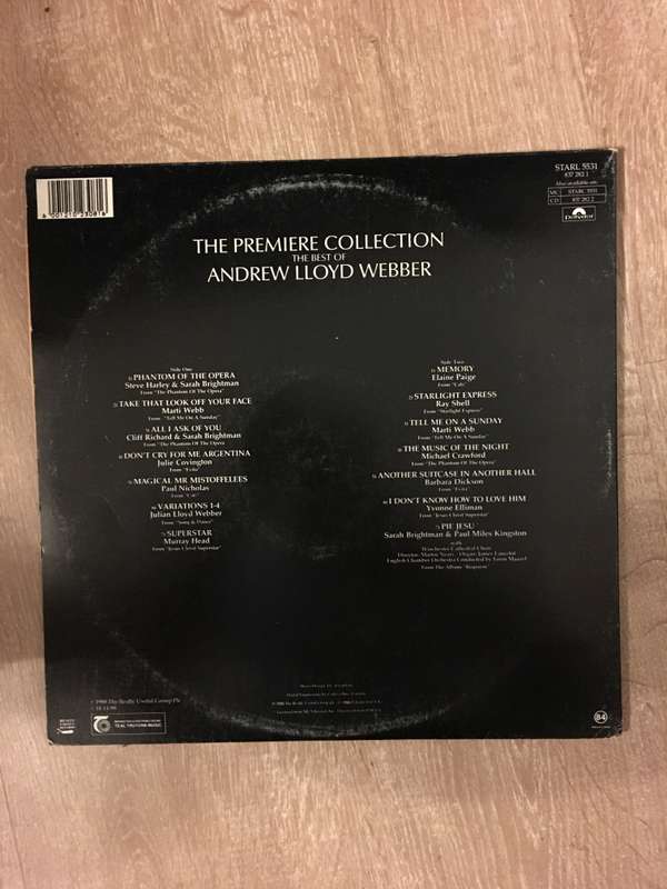Andrew lloyd Webber - The Premiere Collection -  Vinyl LP Record  (VG)