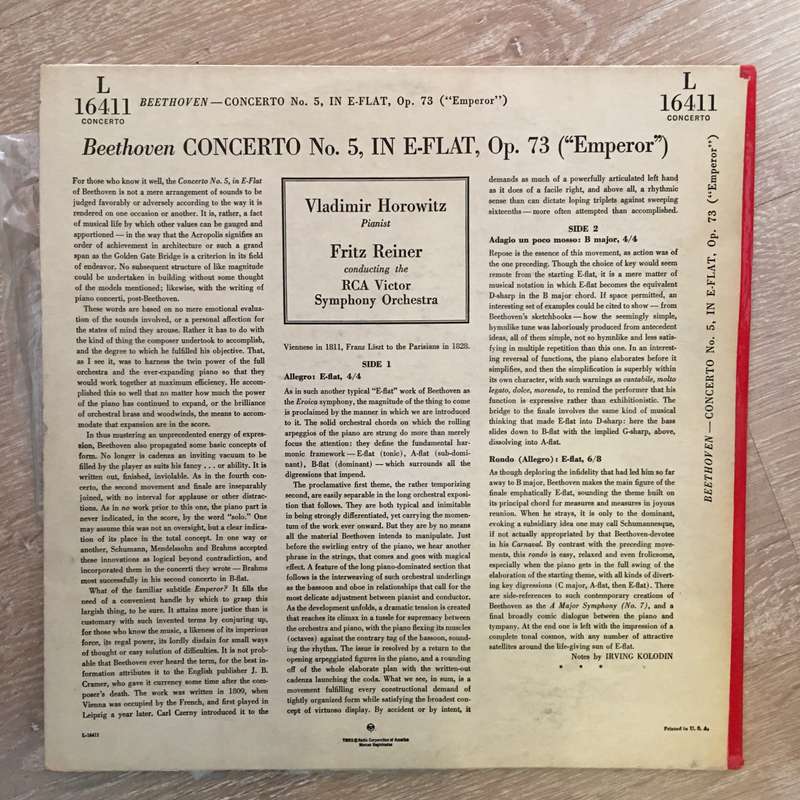 Beethoven- "Emperor" Concerto No. 5 - Vladimir Horowitz, Fritz Reiner, RCA Victor Symphony Orches...