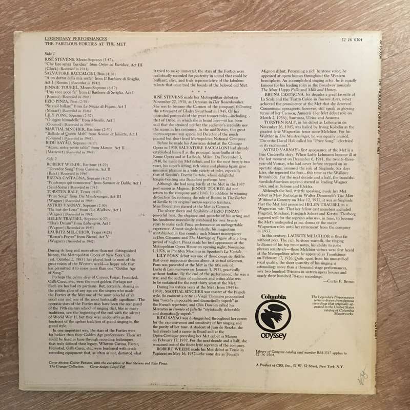 Various  The Fabulous Forties At The Met - Vinyl LP Record - Opened  - Very-Good+ Quality (...