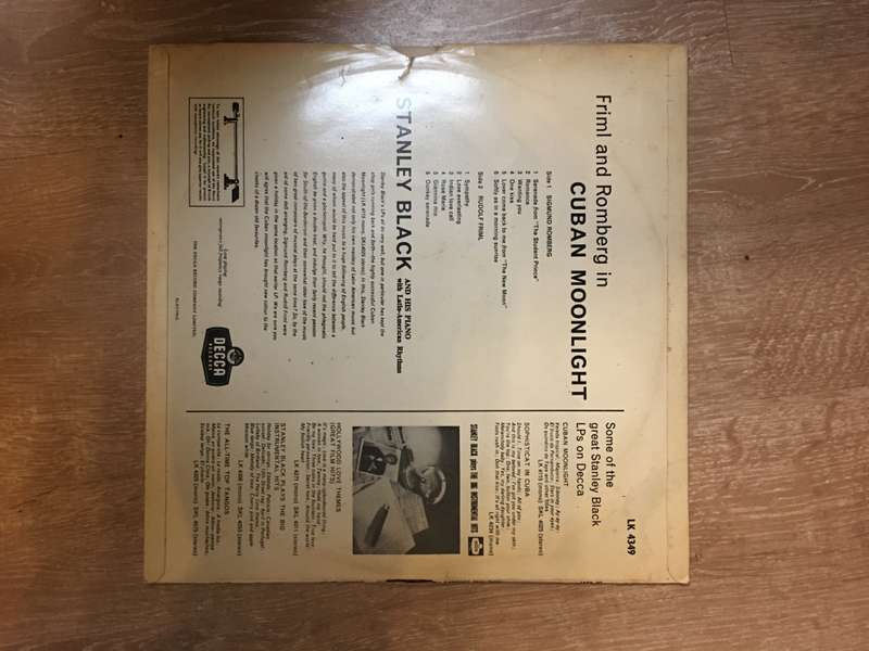 Stanley Black - Friml & Romberg In Cuban Moonlight- Vinyl LP Record - Opened  - Good+ Quality (G+)