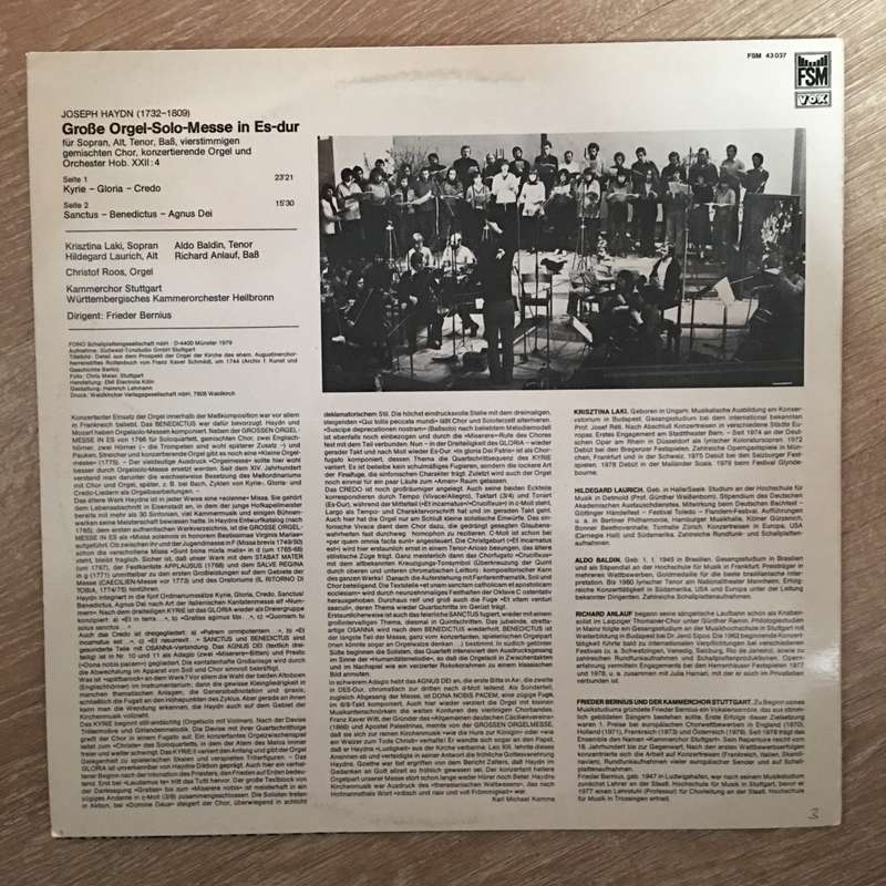 Joseph Haydn  Grosse Orgelmesse In Es-Dur - Vinyl LP Record - Opened  - Very-Good+ Quality ...