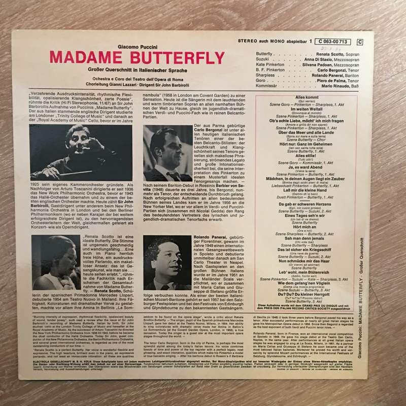 Madame Butterfly  - Puccini -  Renata Scotto, Anna Di Stasio - Vinyl LP Record - Opened  - Very-G...