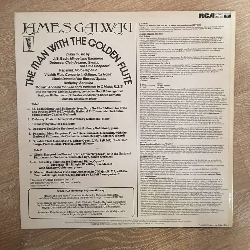James Galway  The Man With The Golden Flute - Vinyl LP Record - Opened  - Very-Good+ Qualit...