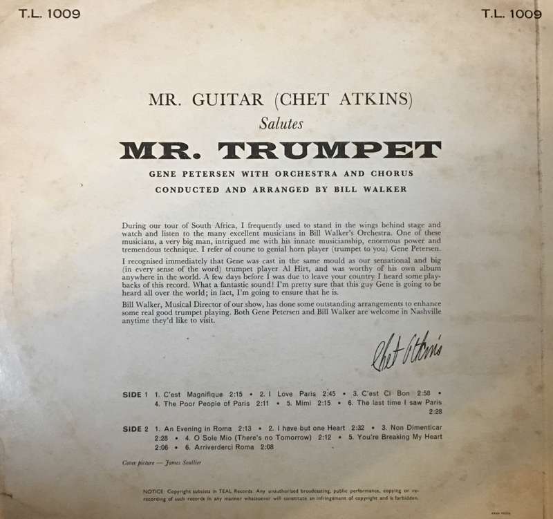 Mr Trumpet - Gene Peterson with Bill Walker and His Orchestra - Vinyl LP Record - Opened  - Very-...