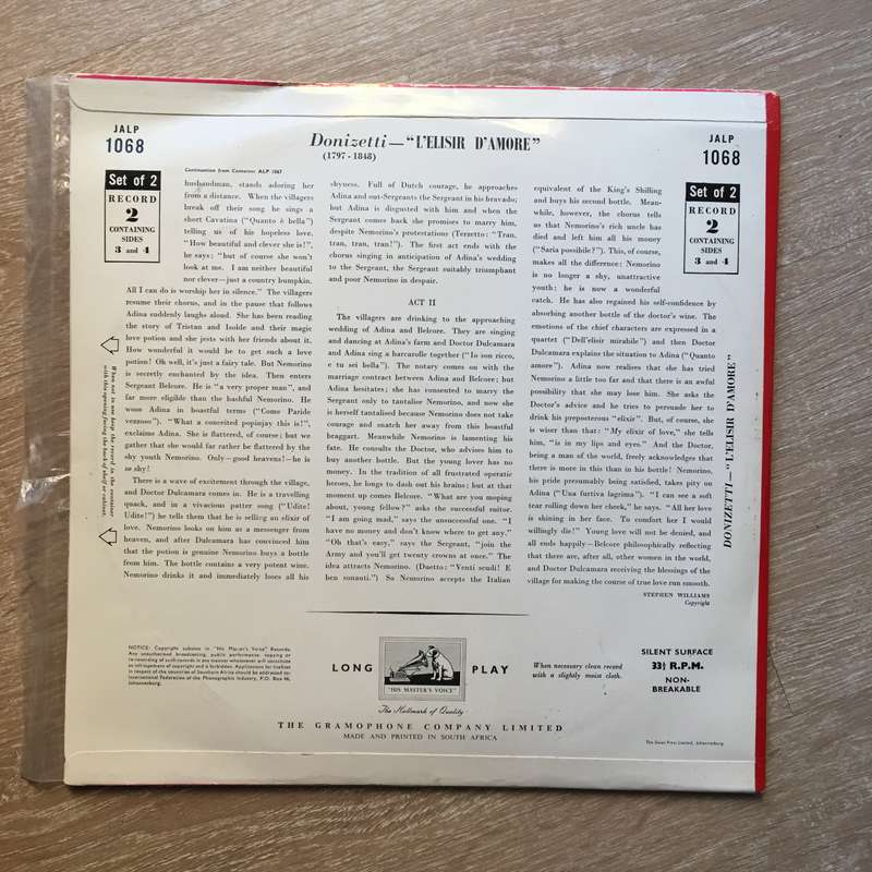 Gaetano Donizetti  Donizetti . L'elisir d'amore - Vinyl LP Record - Opened  - Very-Good+ Qu...
