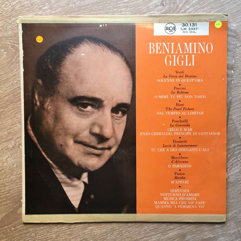 Beniamino Gigli  Benjamino Gigli - Vinyl LP Record - Opened  - Very-Good+ Quality (VG+)