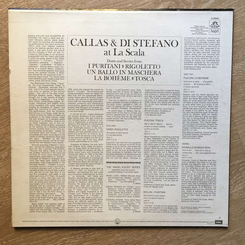 Maria Callas, Giuseppe di Stefano  At La Scala - Vinyl LP Opened - Near Mint Condition (NM)
