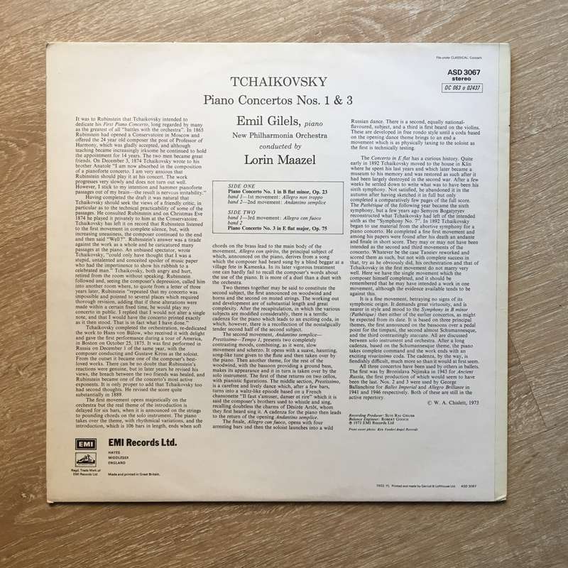 Tchaikovsky / Emil Gilels / New Philharmonia Orchestra / Lorin Maazel  Piano Concertos: No....