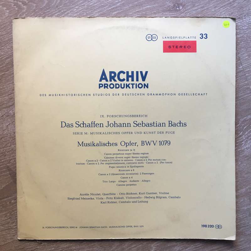 Johann Sebastian Bach  Musikalisches Opfer BWV 1079 -  Vinyl LP Record - Opened  - Very-Goo...