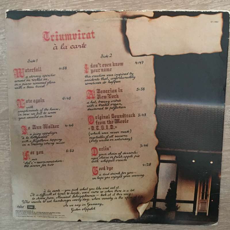 Triumvirat  À La Carte - Vinyl LP Record - Opened  - Very-Good- Quality (VG-)