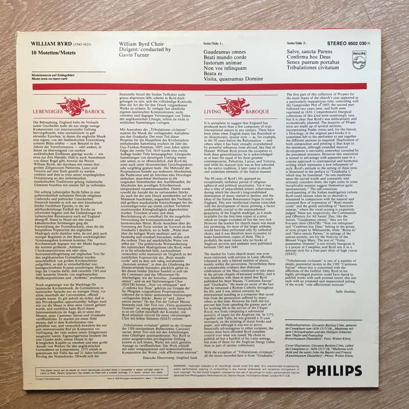 William Byrd Choir, Gavin Turner, William Byrd  10 Motetten 10 Motets - Vinyl LP Opened - N...
