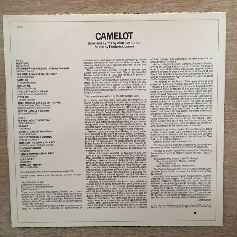 Richard Burton, Julie Andrews - Alan Jay Lerner, Frederick Loewe  Camelot -   Vinyl LP Reco...