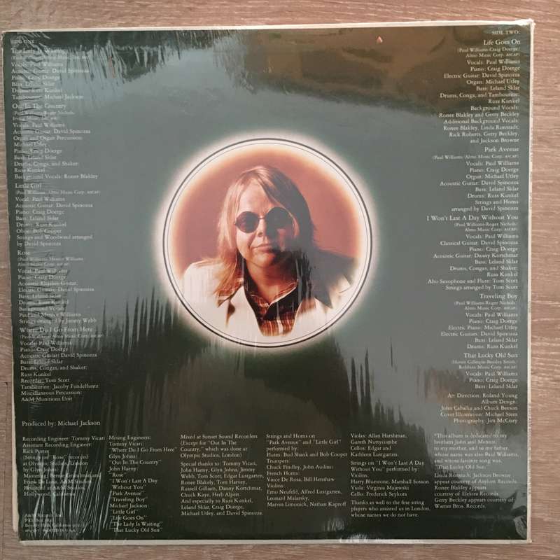 Paul Williams - Life Goes On -   Vinyl LP Record - Opened  - Very-Good+ Quality (VG+)