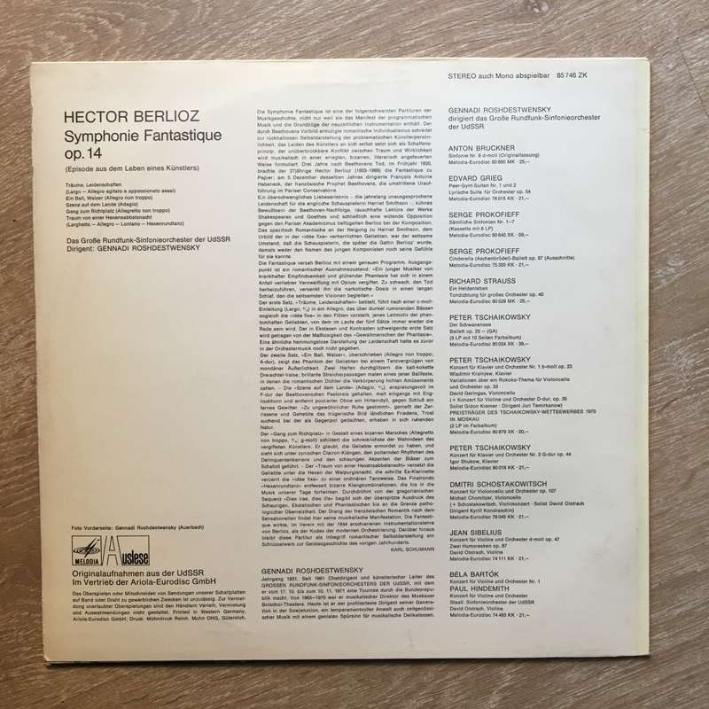 Hector Berlioz - Gennadi Roshdestwensky - Das Große Rundfunk-Sinfonieorchester Der UDSSR  ...