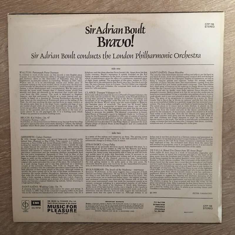 Sir Adrian Boult, London Philharmonic Orchestra  Bravo! - Vinyl LP Record - Opened  - Very-...