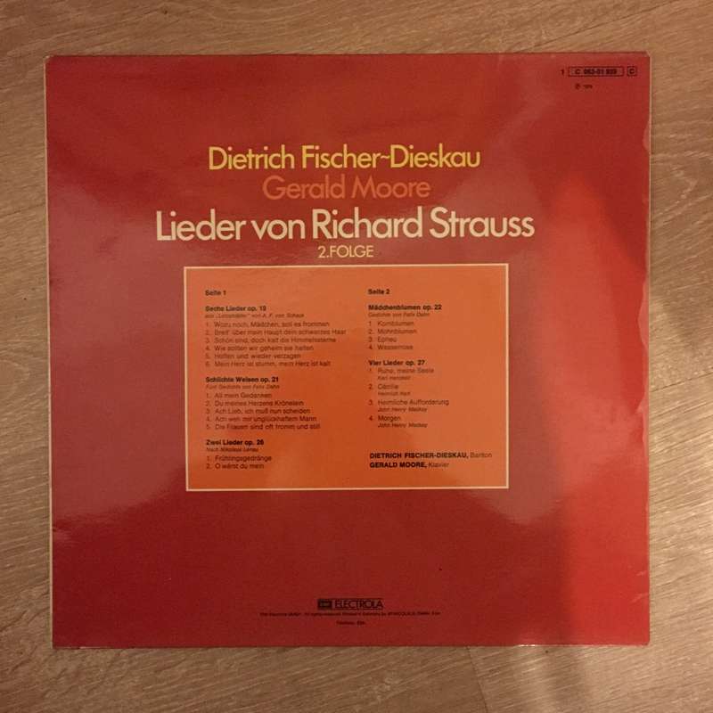 Richard Strauss, Dietrich Fischer-Dieskau, Gerald Moore  Lieder Von Richard Strauss -  Viny...