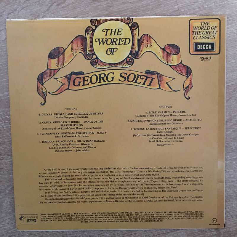 The World Of Georg Solti - Vinyl LP Record - Opened  - Very-Good+ Quality (VG+)