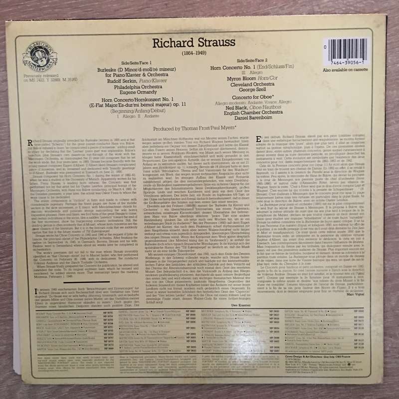 R. Strauss - Rudolf Serkin, The Philadel George Szell, Neil Black - English Chamber Orchestra, Da...