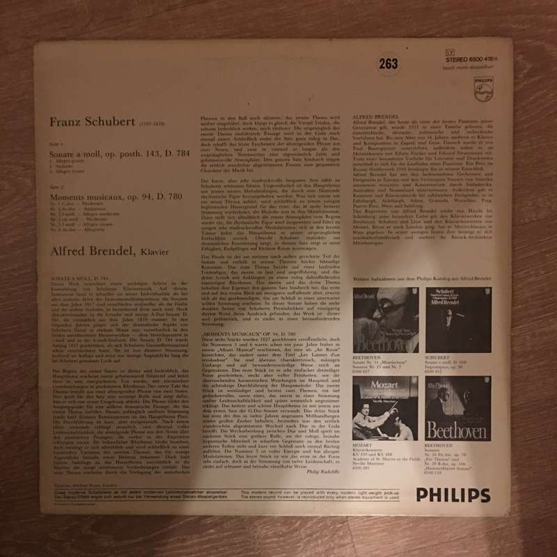 Schubert - Alfred Brendel  Sonata In A Minor, D.784 / Moments Musicaux -  Vinyl LP Re...