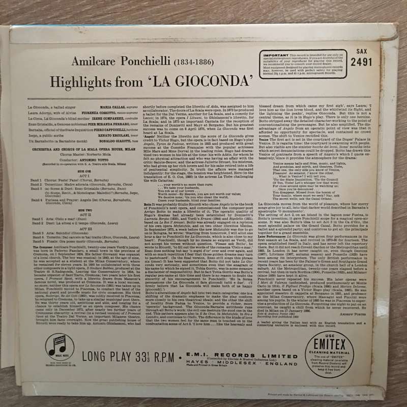Teatro Alla Scala - La Gioconda - Vinyl LP Record - Opened  - Very-Good+ Quality (VG+)
