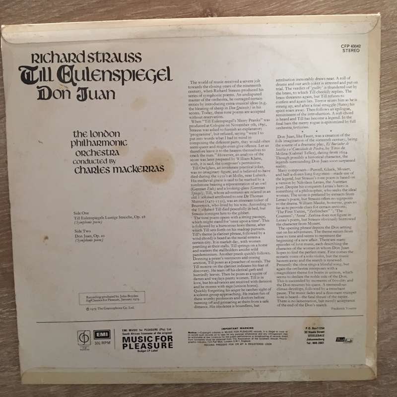 Richard Strauss, London Philharmonic Orchestra, Charles Mackerras  Till Eulenspiegel / Don ...
