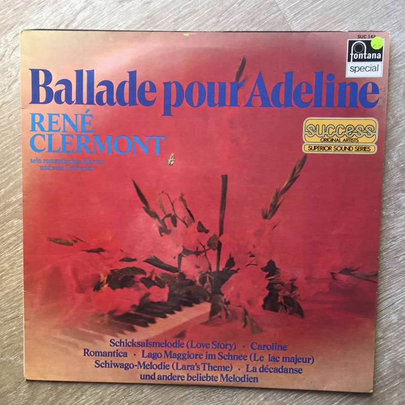 Rene Clermont   Ballade Pour Adeline -  Vinyl LP Record - Opened  - Very-Good+ Quality (VG+)
