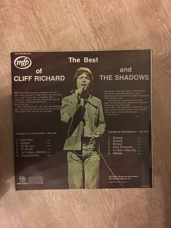 The Best of Cliff Richard and The Shadows - Vinyl LP Record - Very-Good+ Quality (VG+)