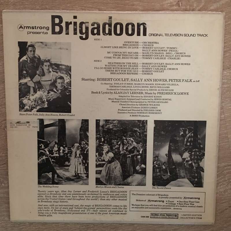 Brigadoon - Original Television Sound Track -   Vinyl LP Record - Opened  - Very-Good+ Quality (VG+)
