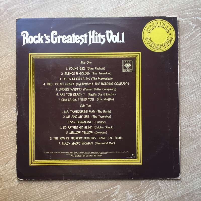 Rocks Greatest Hits - Original Collection - Vol 1  - Vinyl LP Record  - Very-Good Quality (VG)