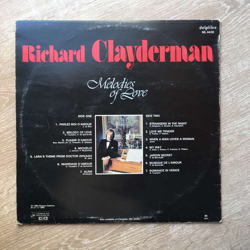 Richard Clayderman - Melodies Of Love - Vinyl LP Record - Opened  - Very-Good Quality- (VG-)