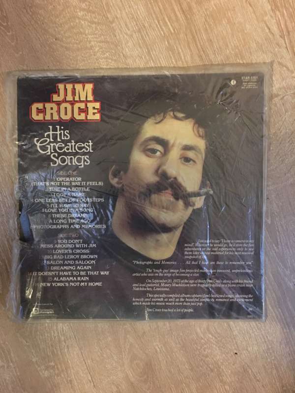 Jim Croche - His Greatest Songs - Vinyl LP Record - Opened  - Very-Good+ Quality (VG+)