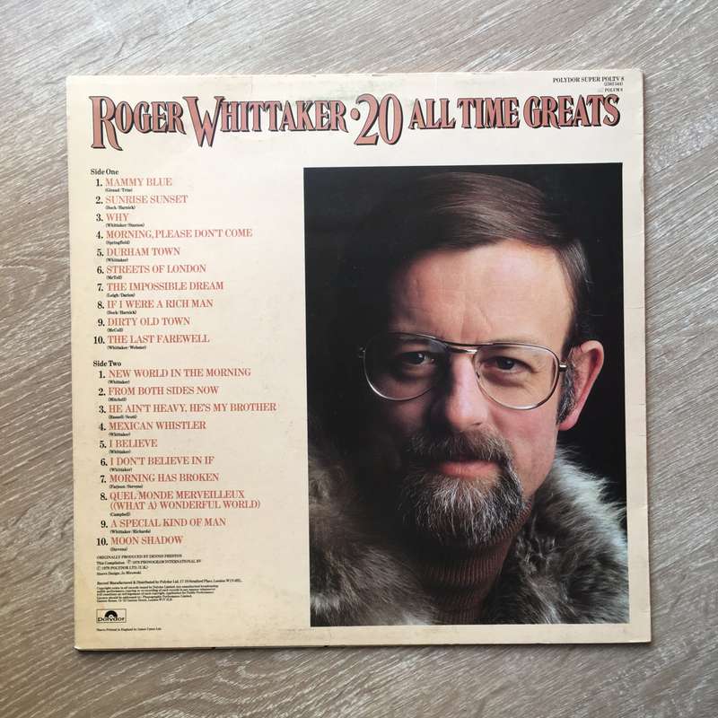 Roger Whittaker - 20 All Time Greats - Vinyl Record - Opened  - Very-Good Quality (VG)