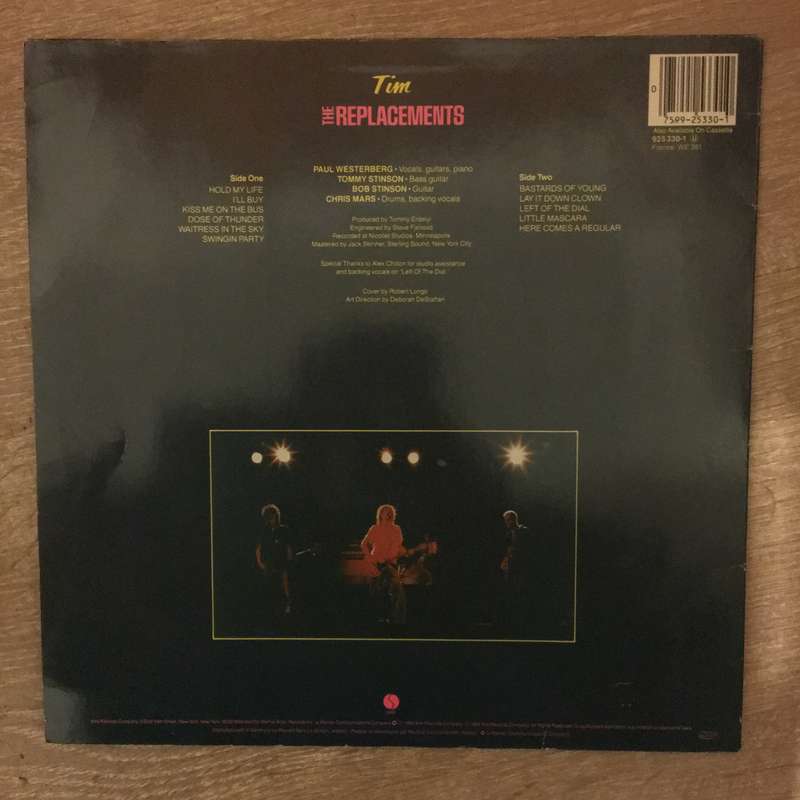 The Replacements  Tim - Vinyl LP Record - Opened  - Very-Good- Quality (VG-)