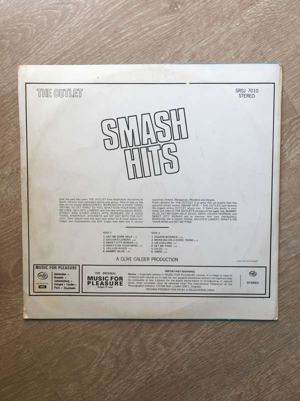 The Outlet - Smash Hits -  Vinyl LP Record  (VG)