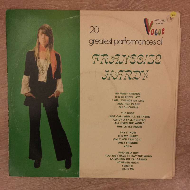 Franoise Hardy  20 Greatest Performances of - Vinyl LP Record  - Very-Good+ Quality (VG+)