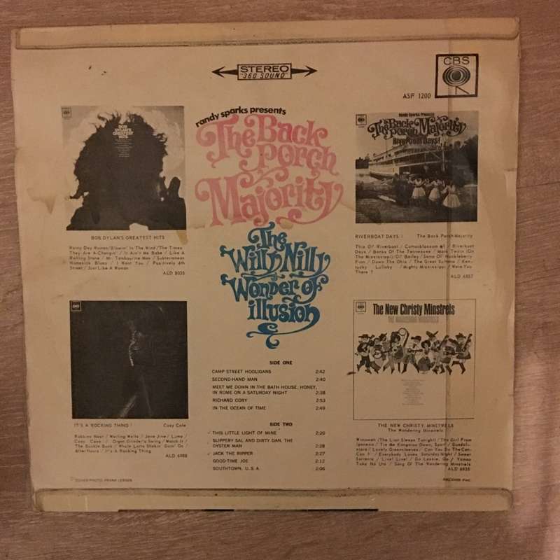 The Back Porch Majority  The Willy Nilly Wonder Of Illusion - Vinyl LP Record - Opened  - V...