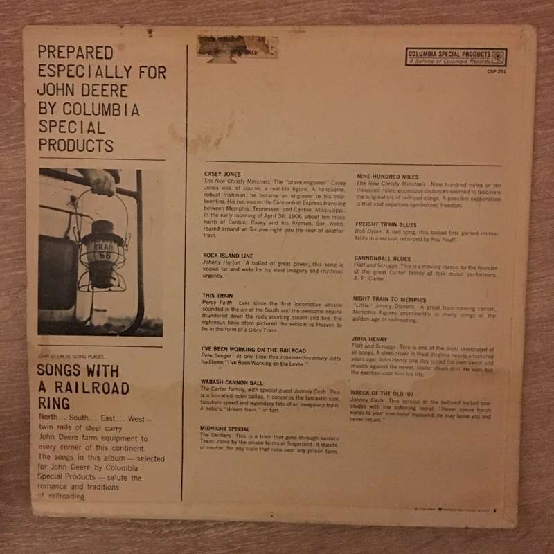 Songs With A Railroad Ring (Bob Dylan and Others) - Vinyl LP Record - Opened  - Very-Good+ Qualit...