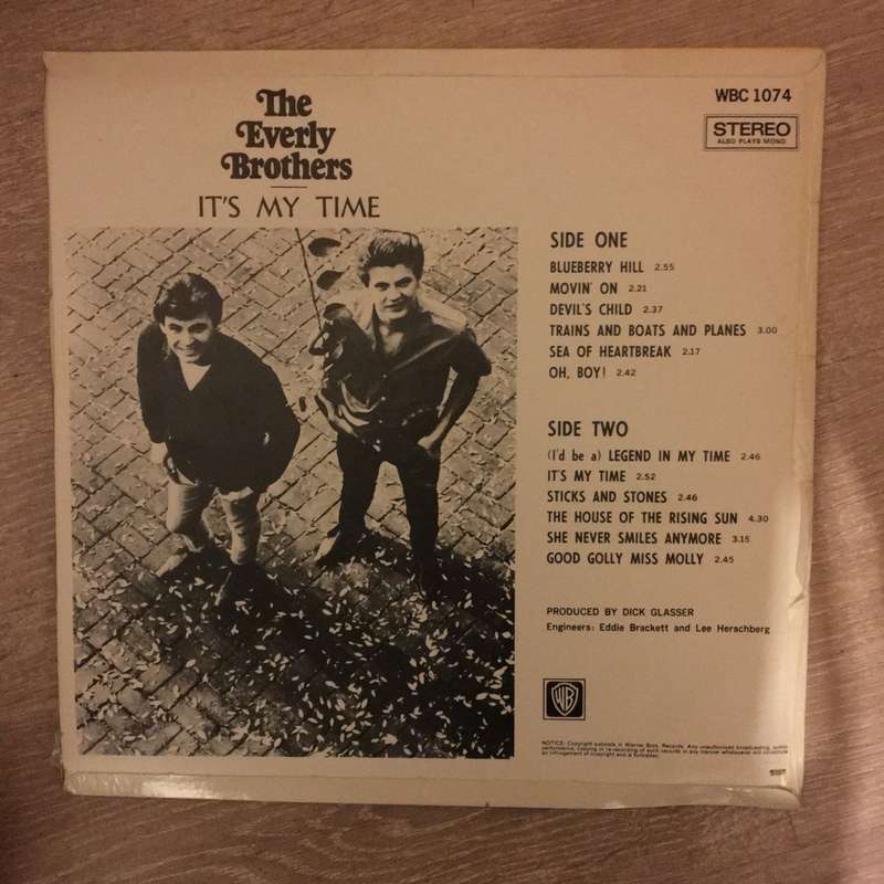 The Everly Brothers  It's My Time -  Vinyl LP Record - Opened  - Very-Good Quality (VG)