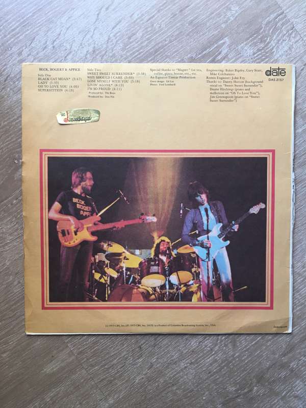 Jeff Beck - Tim Bogert - Carmine Appice  Beck, Bogert & Appice - Vinyl LP Record - Opened  ...