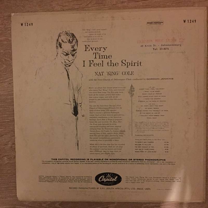 Nat 'King' Cole*  Every Time I Feel The Spirit - Vinyl LP Record - Opened  - Very-Good Qual...