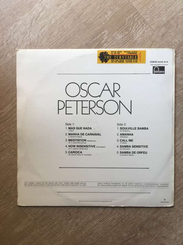 Oscar Peterson - Oscar Peterson - Vinyl LP Record - Opened  - Very-Good+ Quality (VG+)