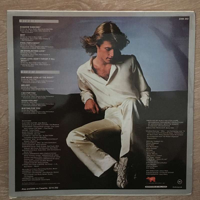 Andy Gibb - Shadow Dancing - Vinyl LP Record - Opened  - Very-Good+ Quality (VG+)