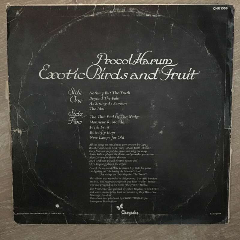 Procol Harum  Exotic Birds And Fruit - Vinyl LP Record - Opened  - Very-Good- Quality (VG-)